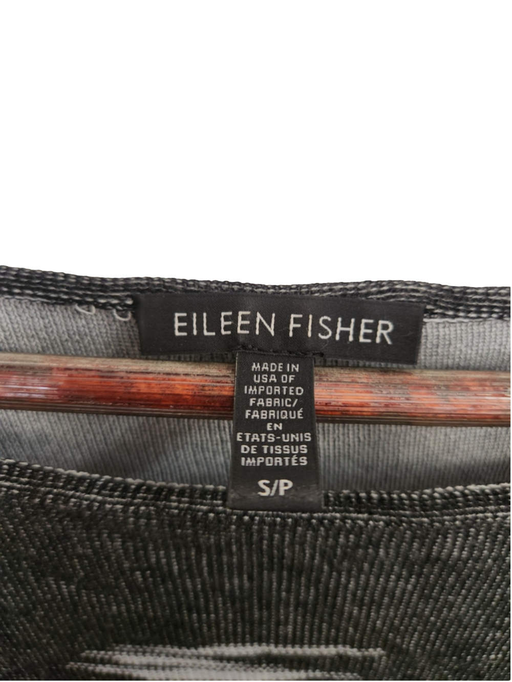 Eileen Fisher Sweater Small Black White Scoop Neck Long Sleeve - Picture 2 of 8